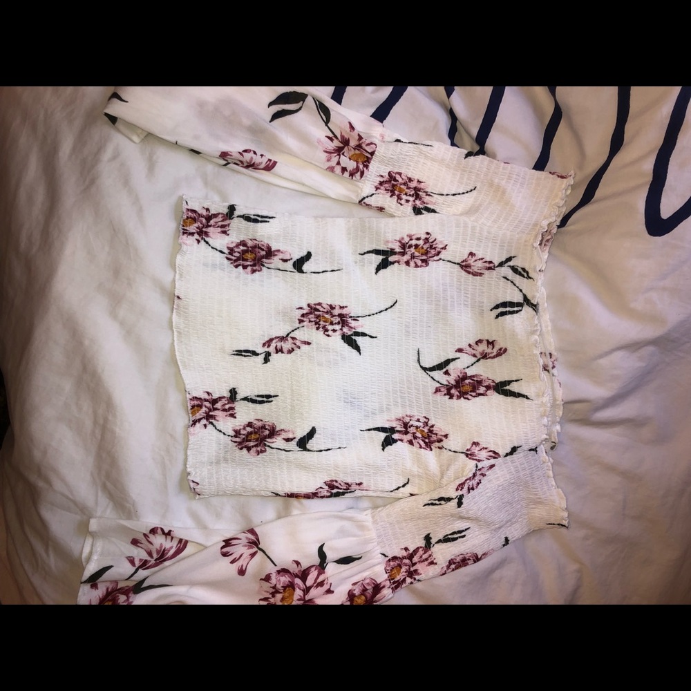 smocked off the shoulder shirt